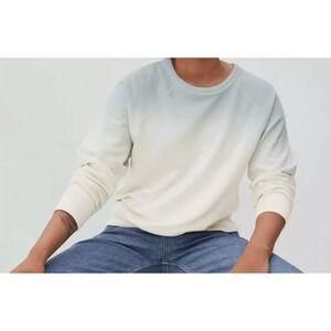 Everlane‎ Women's French Terry Sweatshirt Sz M Light Blue Dip-Dye Ombre Pullover